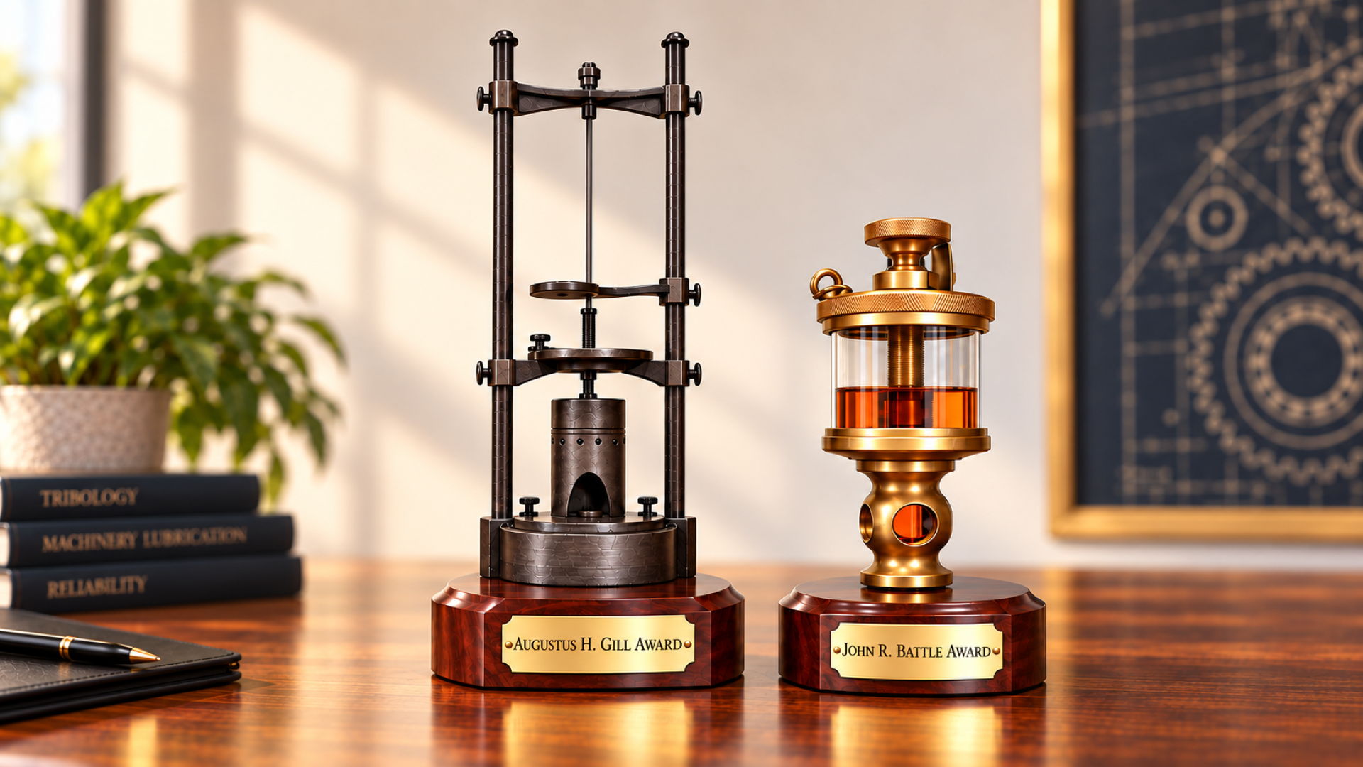 The Augustus H. Gill and John R. Battle award trophies